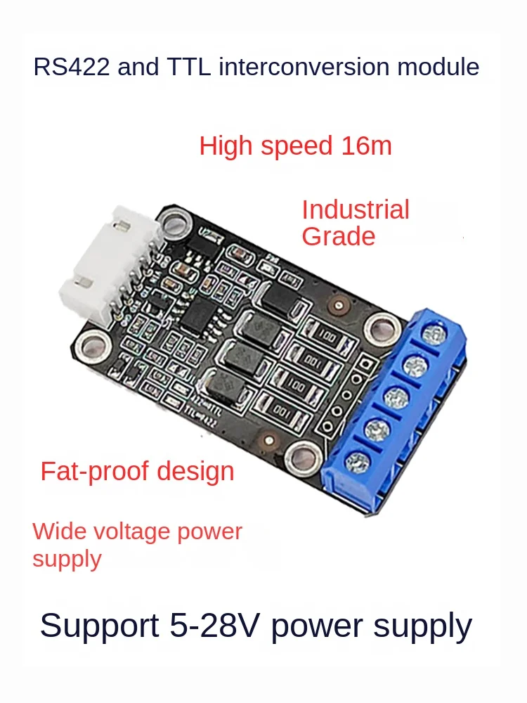 RS422 to TTL module serial port adapter full duplex interface communication converter 5V9V12V16V24V volt
