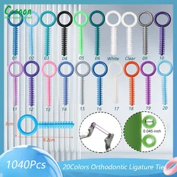 1040Pcs/40Sticks Dental Orthodontic Elastic Ligature Ties Colorful Rubber Bands for Brackets Braces Dentistry Treatment Material