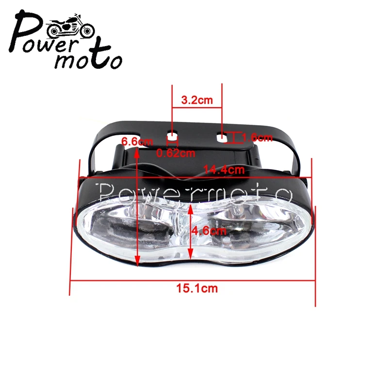 Motorcycle Oval Wave Billet Dual Halogen Headlight Double Twin Headlamp Wave Lamp For Harley Sportster  Cruisers Chopper 12V LED