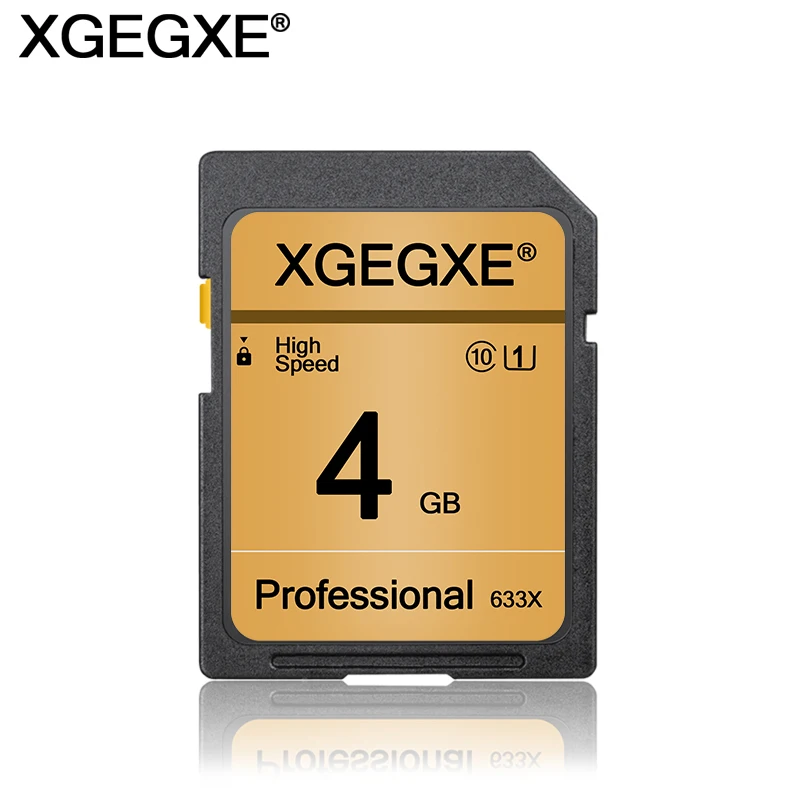 XGEGXE-Placa de Vídeo de Alta Velocidade para Câmera, Cartão SD 633X, Cartão de Memória Flash Profissional, 32GB, 64 GB, 4 GB, 8GB, 16GB, 32GB, 64 GB, c10, U1