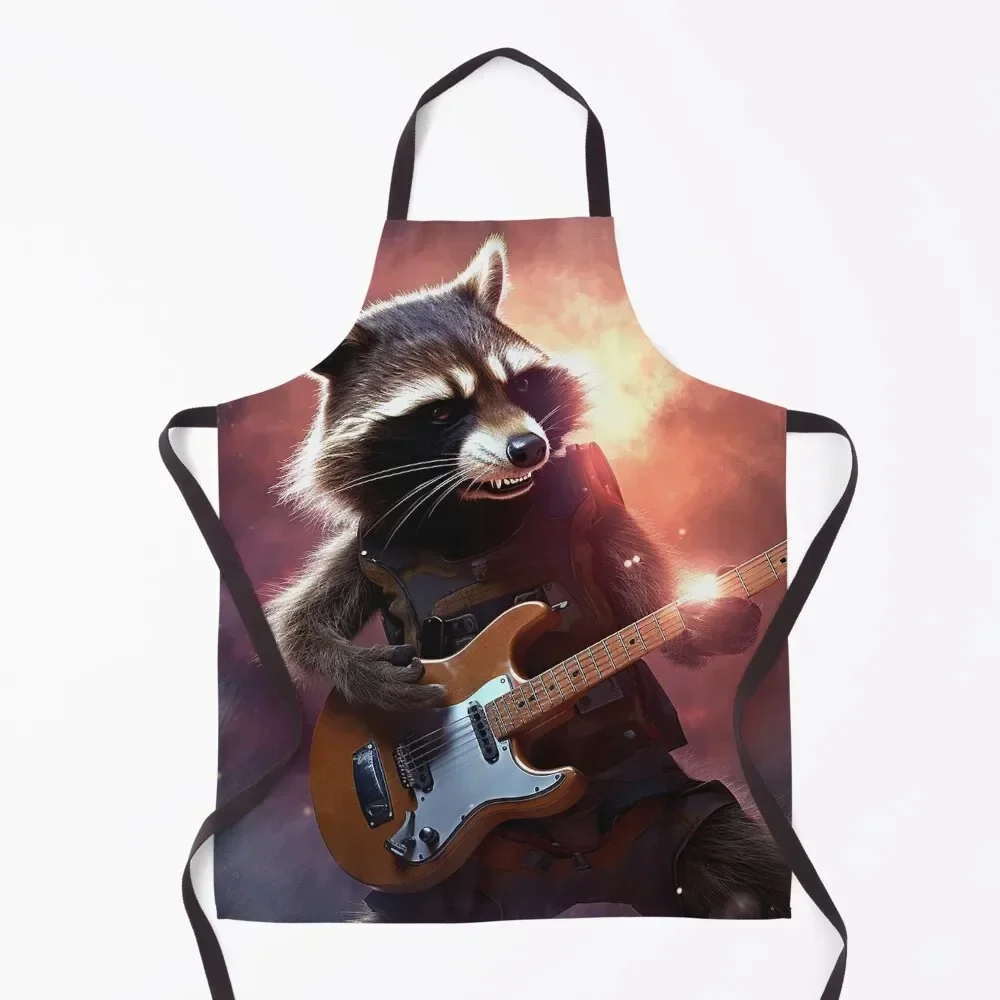 

Racoon The Guitarist Apron men christmas 2025 Women's Kitchen Kitchenware Apron