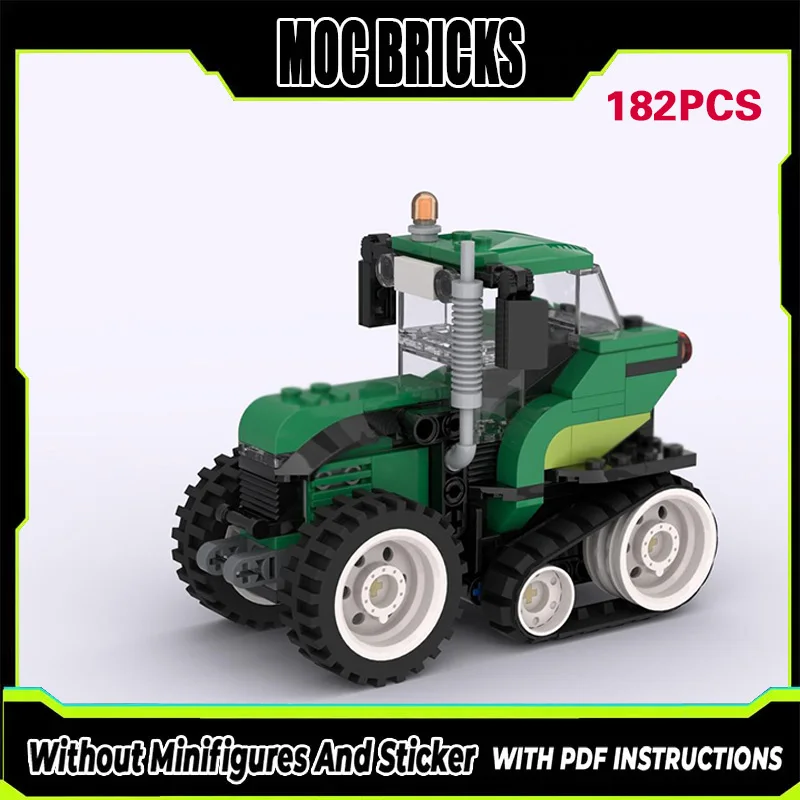 

City Car Model MOC Building Bricks Classic Half-Track Tractor Modular Technology Gifts Holiday Assemble Children Toys Suit