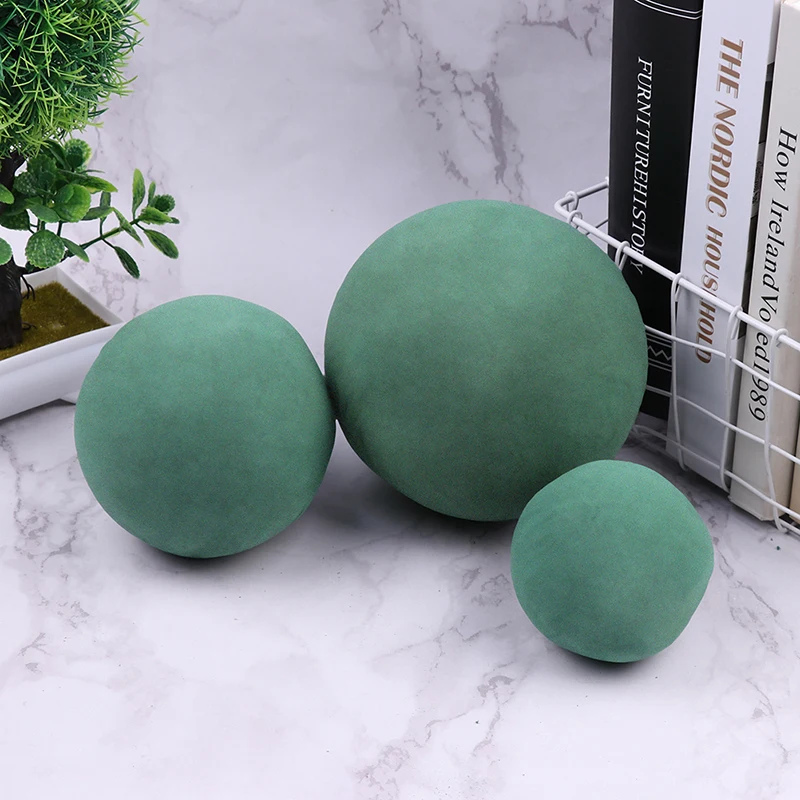 1Pc 9/12/15cm Round Green Dried Flower Ball Mud Sponge Blocks Foam Bouquet Decoration Fresh Floral Flower Arrangement Tools