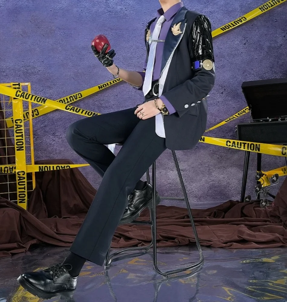 

COWOWO Zenless Zone Zero Hugo Game Suit Cool Handsome Uniform Cosplay Costume Halloween Carnival Party Role Play Outfit Men