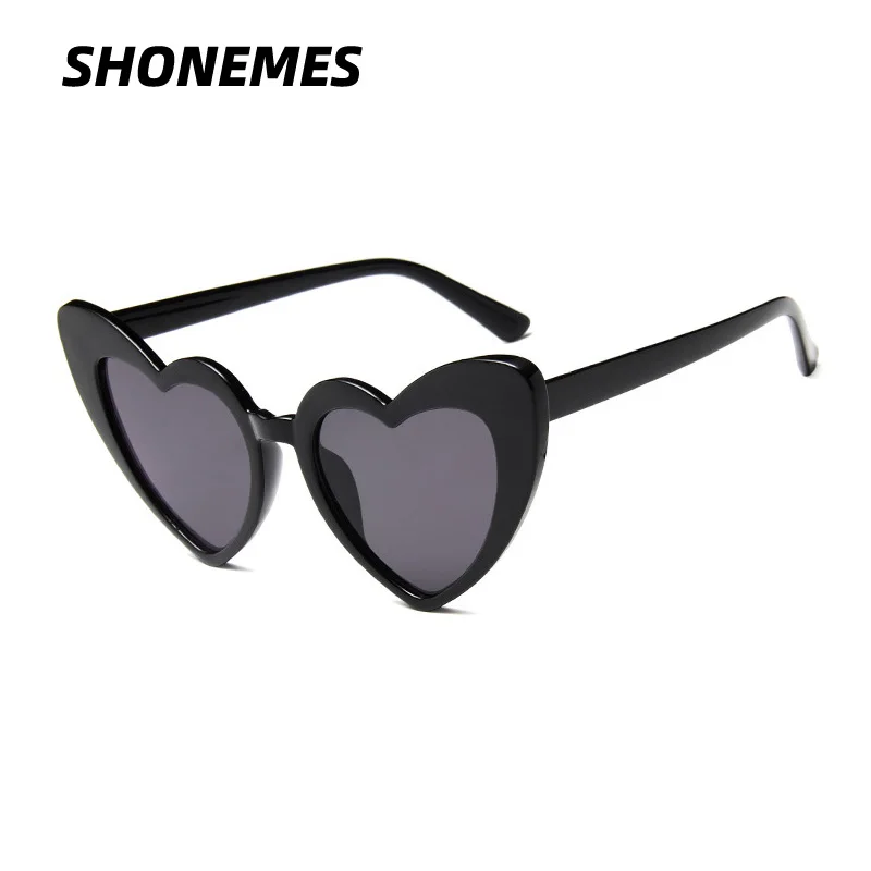 SHONEMES Love Heart Sunglasses Stylish Oversized Shades Outdoor UV400 Sun Glasses Pink Black White for Women