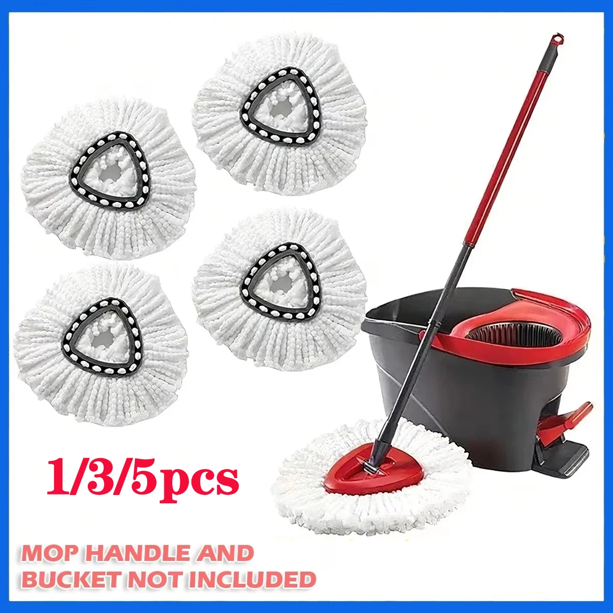 360 Rotating Mop Head for Vileda Wring Mopping Replacement Clean Microfibre Mop Refill Head Household Cleaning Tools Accessories