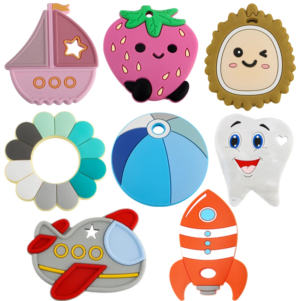 1pcs Fruits/Flowers/Balls/Planes/Sailboats Silicone Pendant For DIY Jewelry Necklace Pendant Etc Handmade Accessories