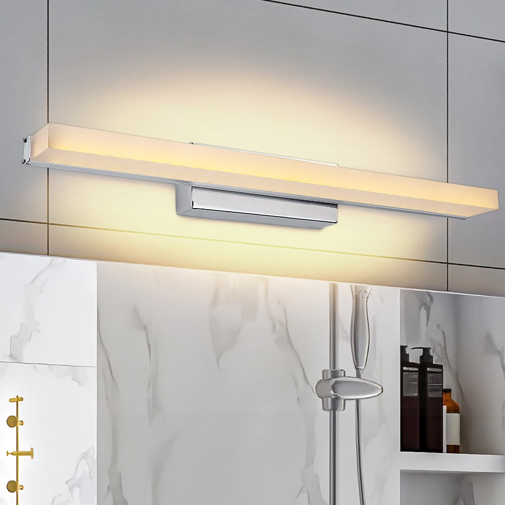 Mantoliet Nordic Wall Mount Badkamer Led Verlichting Minimalistisch Hotel Ijdelheid Licht Chroom Kleur Verlichte Armatuur