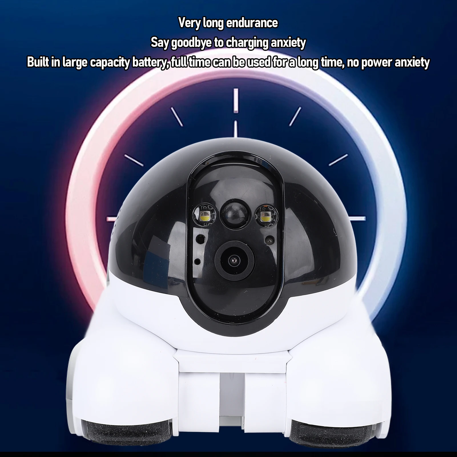 

Indoor Security Camera 2MP Double Lens APP Remote Control 5200mAh Rechargeable Battery Pet Robot Camera for Cats Dogs for Shop