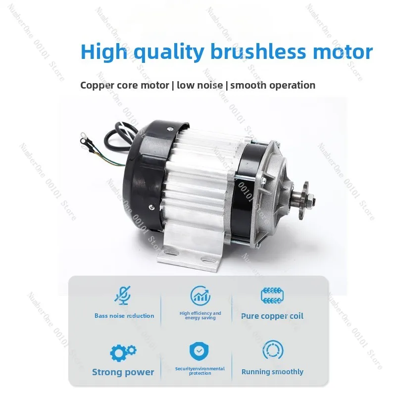 48V 500W Brushless DC Motor Permanent Magnet Cargo Motor For Tricycle