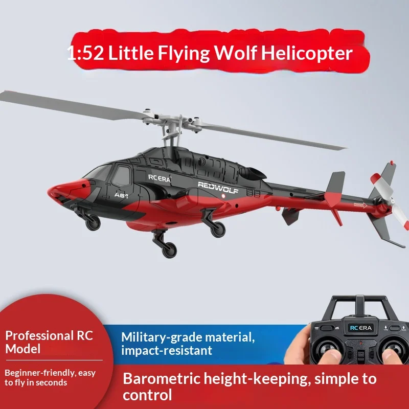 Helicóptero RC ERA 2025 Nuevo A61 RHSKY REDWOLF Escala 1:52 con Retención de Altitud, 4 Canales, Simulación de Aeronave, Duradero para Principiantes