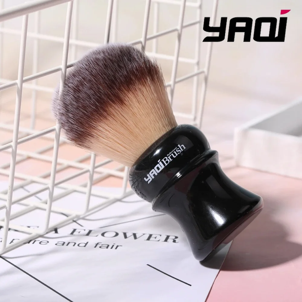 

Кисть для бритья Yaqi 2026, 24 мм, с черной ручкой и синтетическим ворсом, для влажного бритья