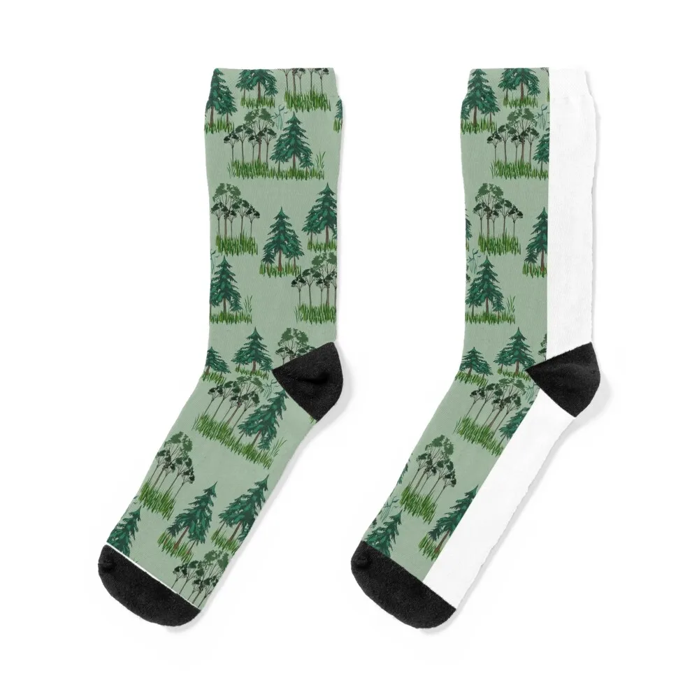 All-over print with trees and plants. Socks Hiking boots winter gifts Socks For Girls Men's