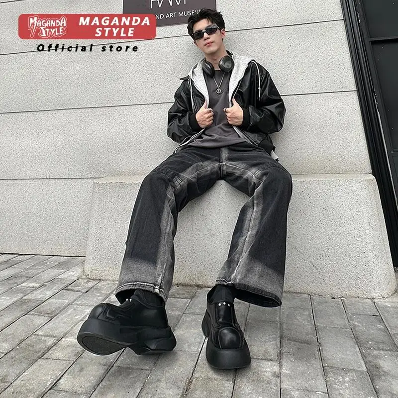 Couple lazy loafers with a 5cm height increase, leather derby shoes with upturned toe, men's niche big toe Mickey leather shoes