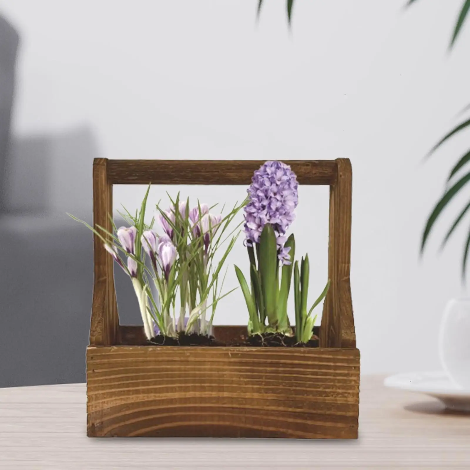 

Деревянный горшок для цветов в деревенском стиле, устойчивый горшок для растений для внутреннего и наружного двора