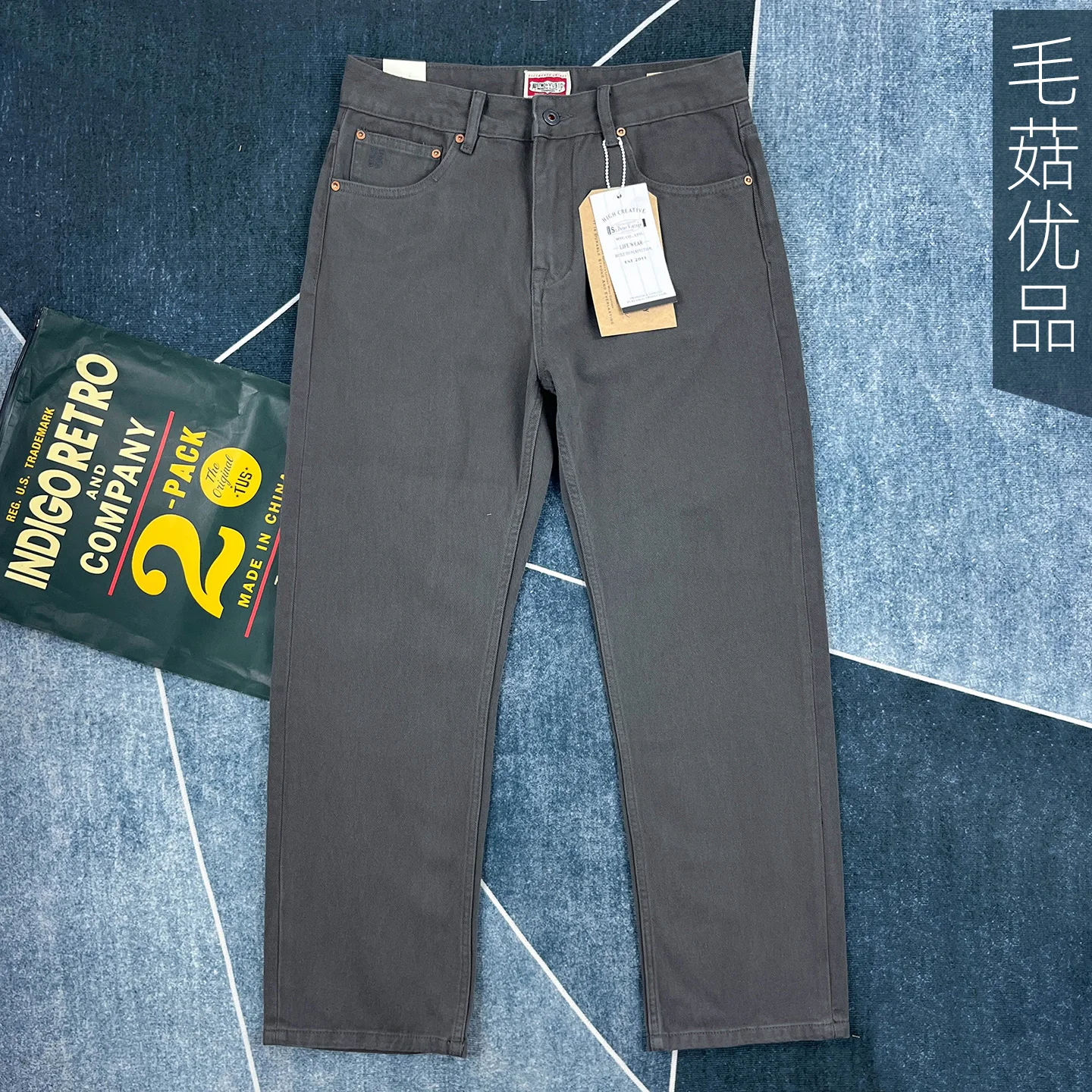 سراويل كاجوال قطنية ثقيلة الوزن للرجال سراويل عمل سميكة مستقيمة أمريكية عتيقة لخريف/شتاء #1