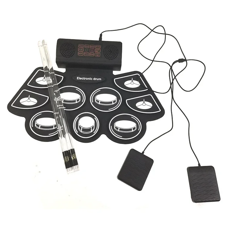 Compact Size USB Roll-Up Silicon Drum Set Digital Electronic Drum Kit 7 Drum Pads