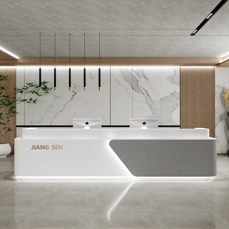 

Стойки регистрации компании Простые лакированные стойки регистрации отеля Ретро офисная мебель и стол YS40CC