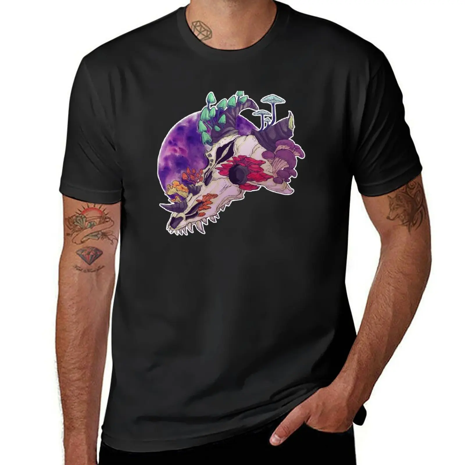 

Overgrown Dragon Skull T-Shirt anime shirt customizeds graphic shirts Men"s t-shirts