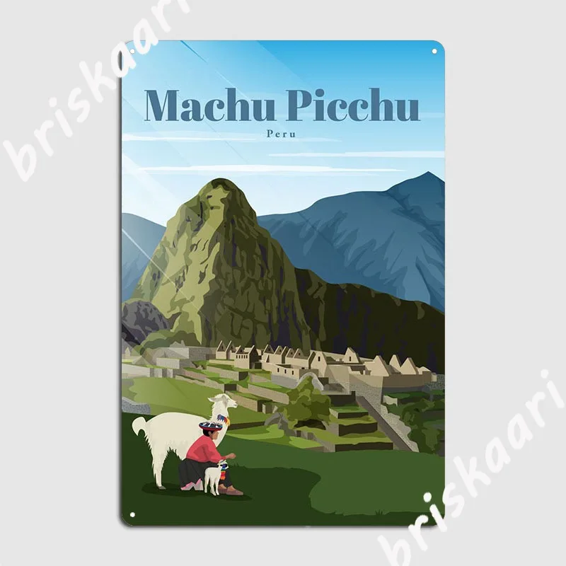 Travel To Machu Picchu Metal Sign Wall Decor Wall Printing Wall Pub Tin Sign Poster