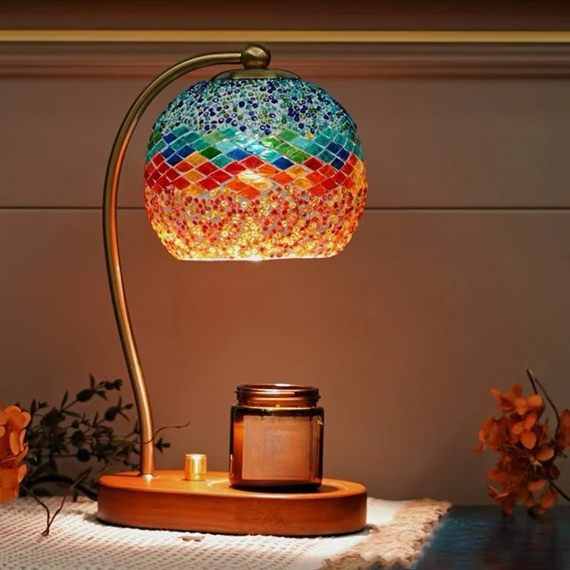 2026 Moroccan Retro Candle Melting Lamp Smokeless Wax Warmer Table Lamp Bedroom Bedside Ambient Decor Gift Light