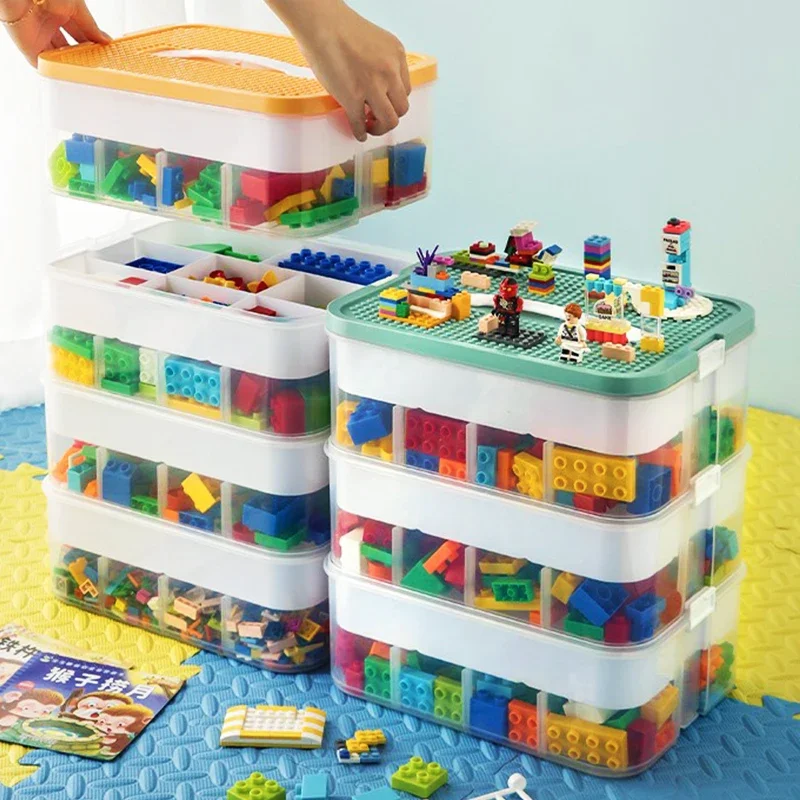 Stackable Building Blocks Storage Box for Lego-Compatible Boxes Adjustable Classified Organizers Kids Toy Parts Grid Organizer