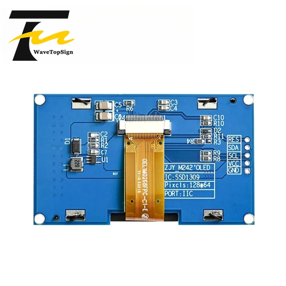 2.42 Inch OLED Display Module 12864 Screen SSD1309 Compatible SSD1306 I2C Interface