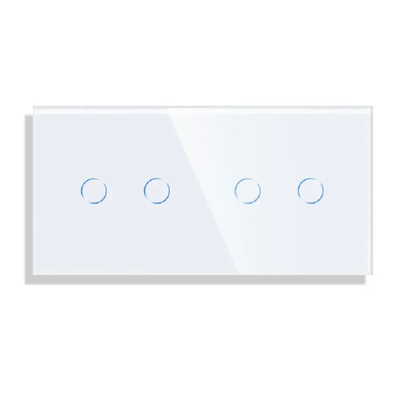 Bingoelec Triple Glass Panel Only 158mm Triple 1Gang Pearl White Black Gloden For Wall Switch Function Part DIY with Metal Frame