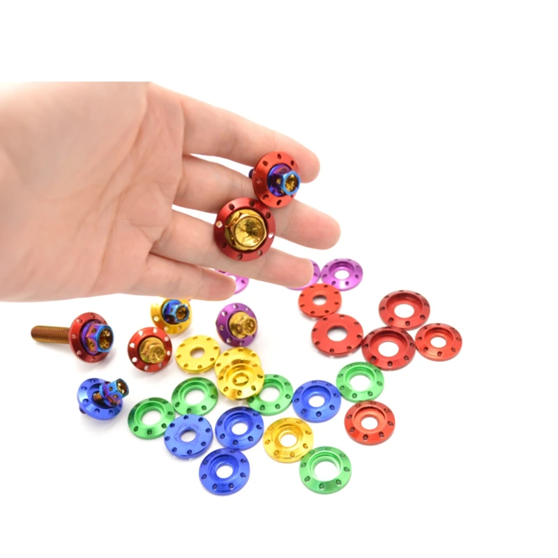 5 قطعة M6 M8 دراجة نارية المسمار غسالة الجوز شفة الوسادة رقم لوحة المسمار غسالة مناسبة لسيارات BMW ياماها KTM سوزوكي هوندا