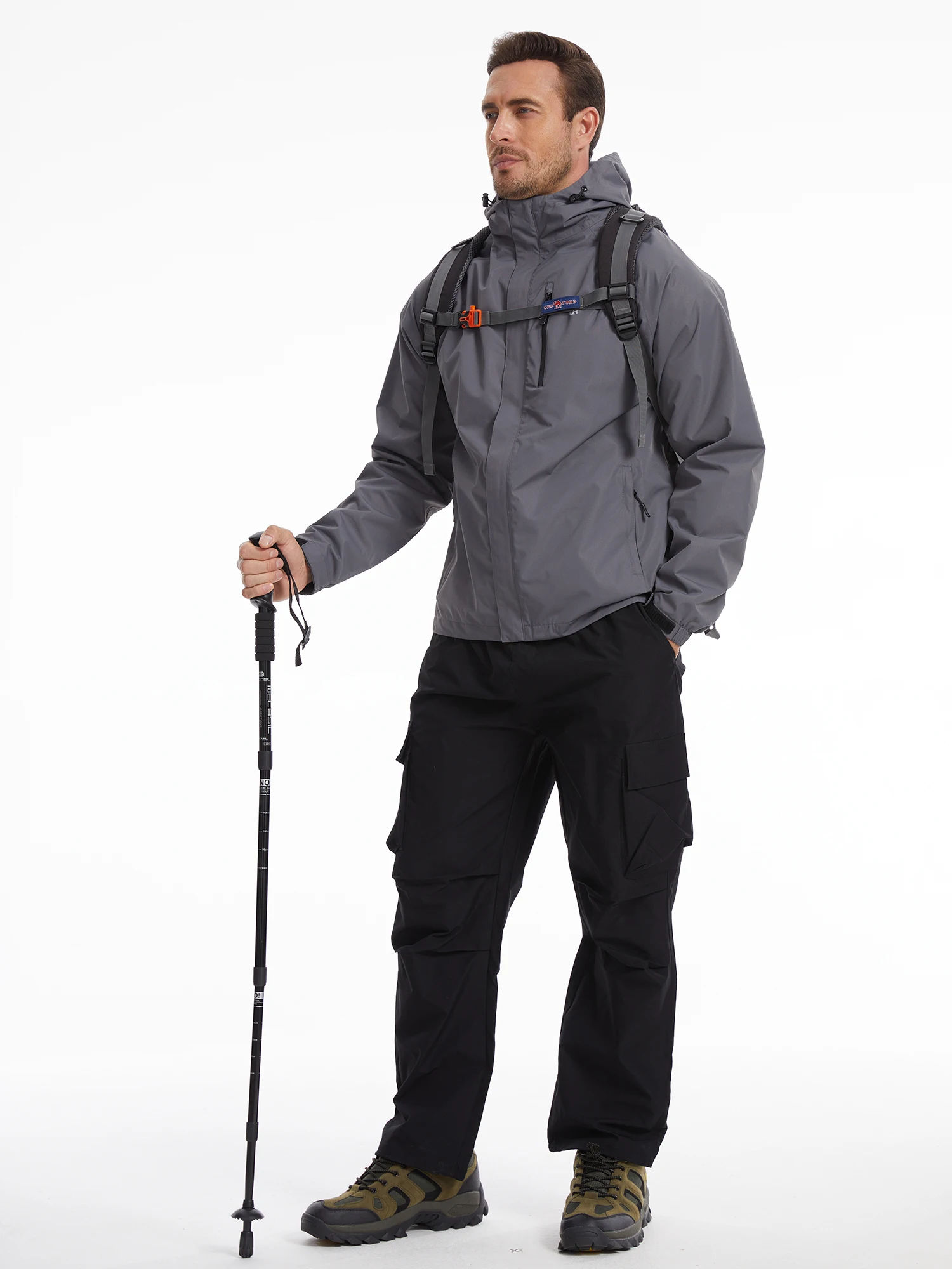 Sommerliche, wasserdichte Regenjacke für Herren, leichte, dünne Regenjacke mit Innentasche, ideal zum Campen, Wandern, Radfahren und Angeln. – Detail 14