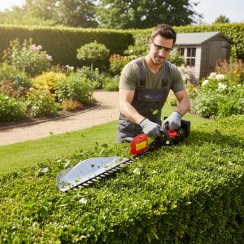 NPLUS High Efficiency Lithium Battery Hedge Trimmer Cordless Garden Shears Brushless Professional Use High Speed Hedge Cutter