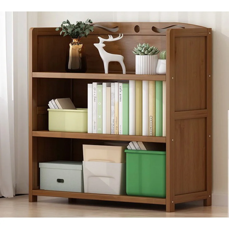 Bookshelf landing saves space student bamboo bookshelf shelf children student bookcase home simple Chinese cabinet