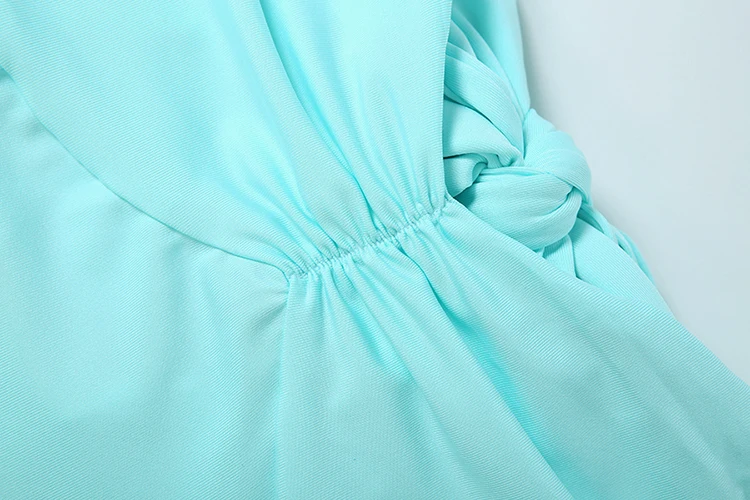 Weird Puss Bandage Rückenfreies Kleid für Damen, tief ausgeschnittenes, ärmelloses, unregelmäßig gerafftes Saum, figurbetont, einfarbig, Sommermode, klassisches Bodycon-Kleid – Detail 7