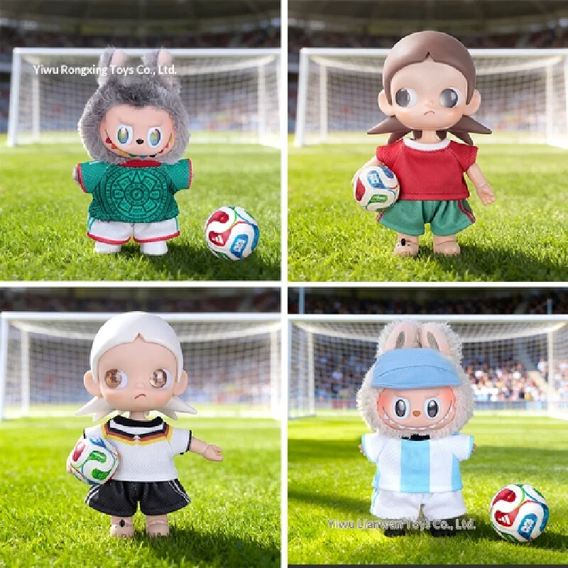 Solo Ropa, Sin Muñecas, para el Set de Juguetes Pop-up Zsiga Labubu, Conjunto de Ropa de Fútbol, Ropa Infantil de 10 cm, Camiseta de Fútbol con Temática de Eventos
