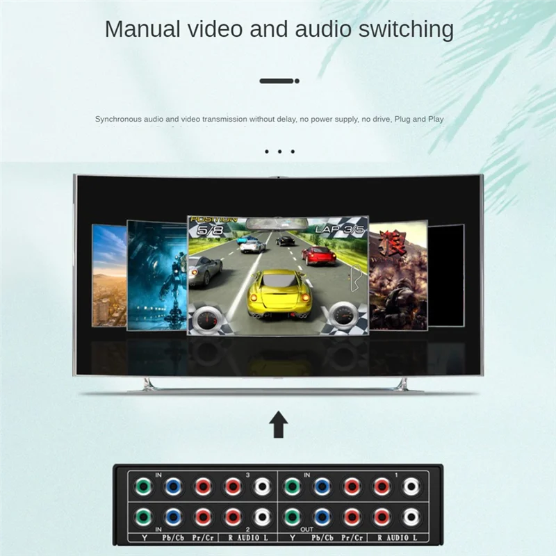 SUNRI-3 Channel 5 RCA Ypbpr Selector AV Switcher 3 In 1 Output Ypbpr Komponen RGB Switcher