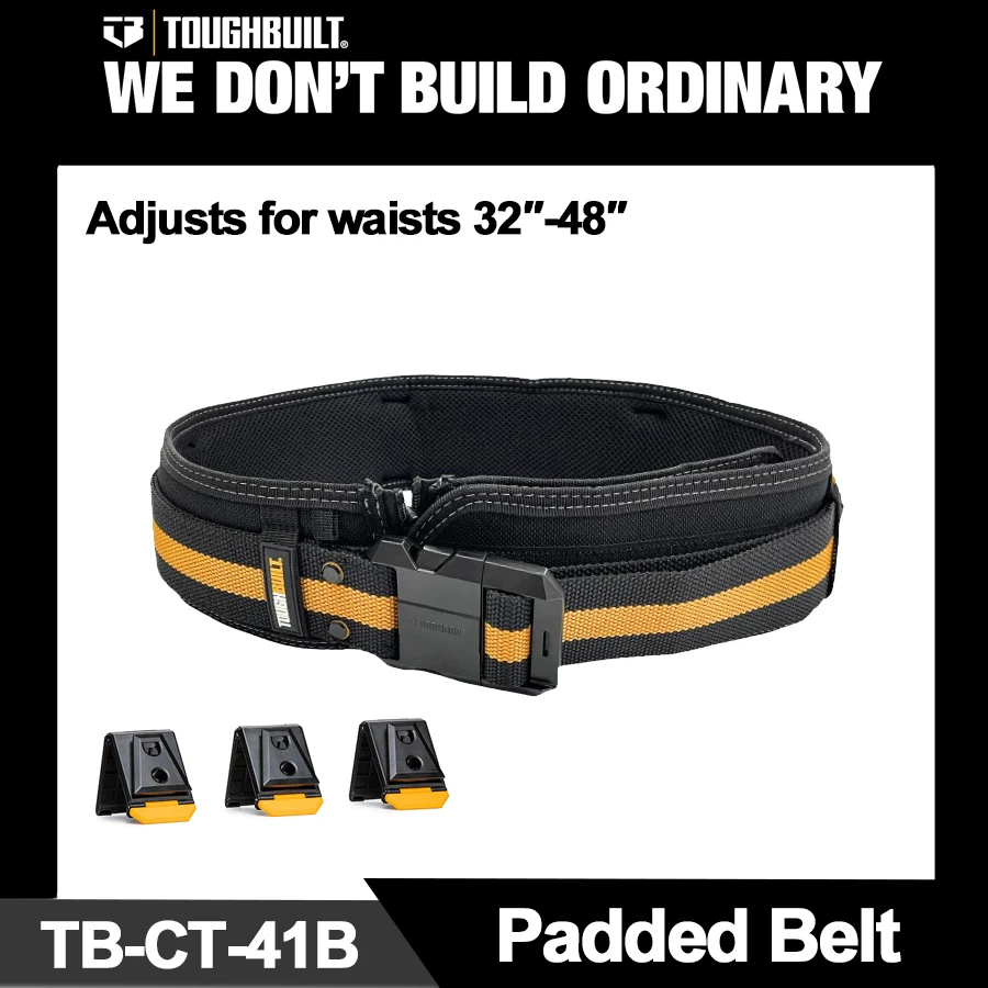 TOUGHBUILT Construction Quick-Hang Belt Protector Adjusts for Waists 32″-48″ Padded Belt TB-CT-41B