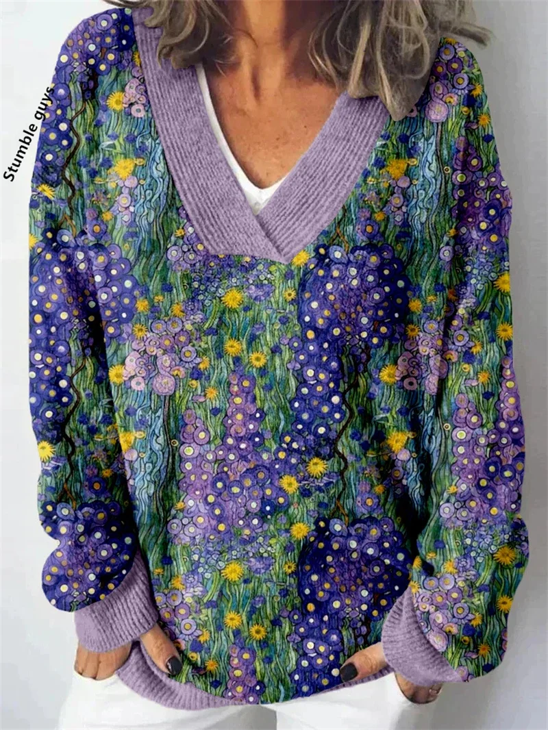 

Autumn Winter Sweater Women's Autumn Winter Y2K Casual Fashion European American Soft Christmas Dog Deer Snowman Print Knit Top​