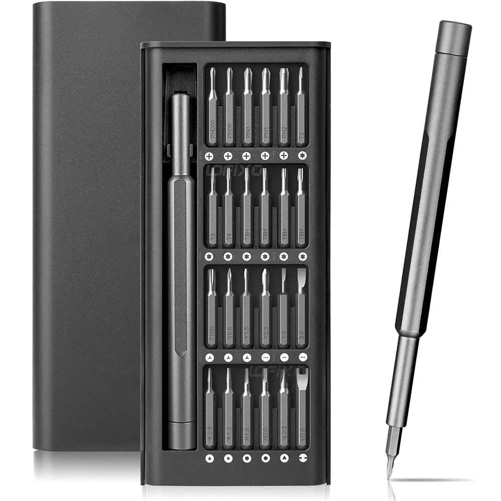 Precyzyjny zestaw wkrętaków 25 w 1 Mini zestaw narzędzi naprawczych Torx Phillips wkręt magnetyczny wkrętak bity do zegarka Xiaomi Iphoine Laptop Watch