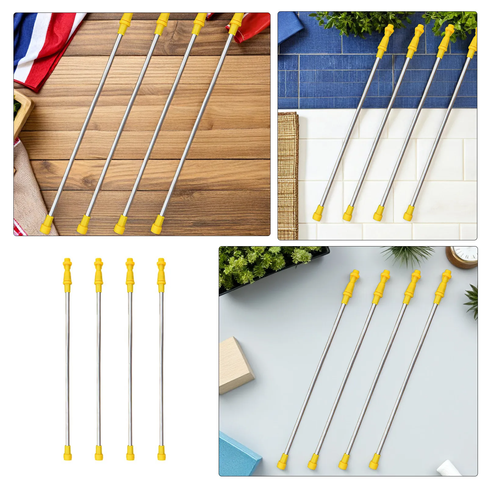

4 Pcs Garden Sprayer Wand Parts Hand Pressure Sprayer Metal Replacement Paint Tip Extension Pole for Agricultural Sprayer Pole
