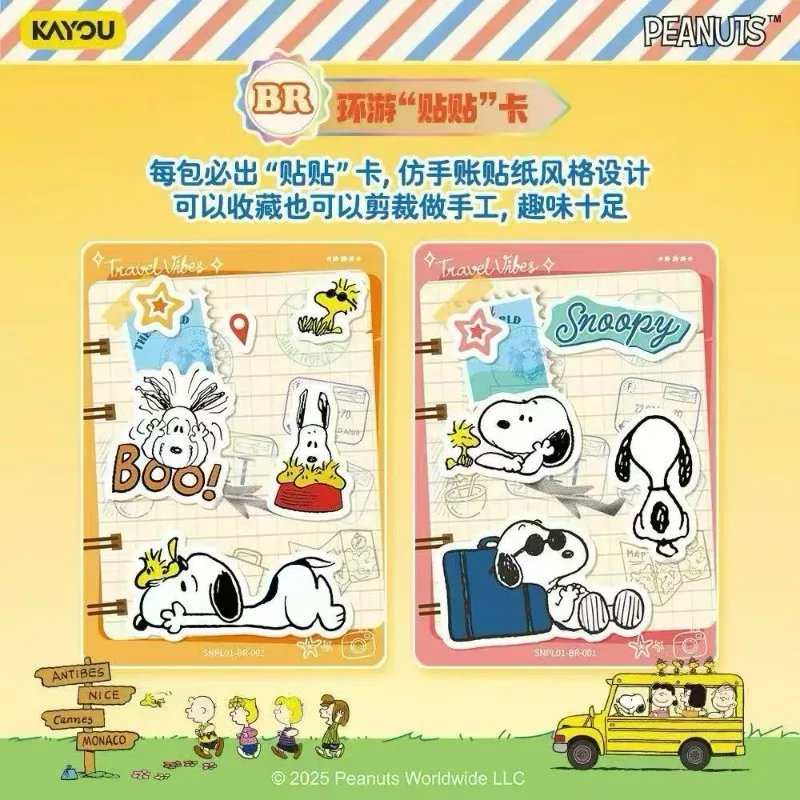 KAYOU Echte Peanut Comics Miracle Collection Wereldreiskaart Uitgave 1, Anime Perifere kerstcollectiekaartgeschenken