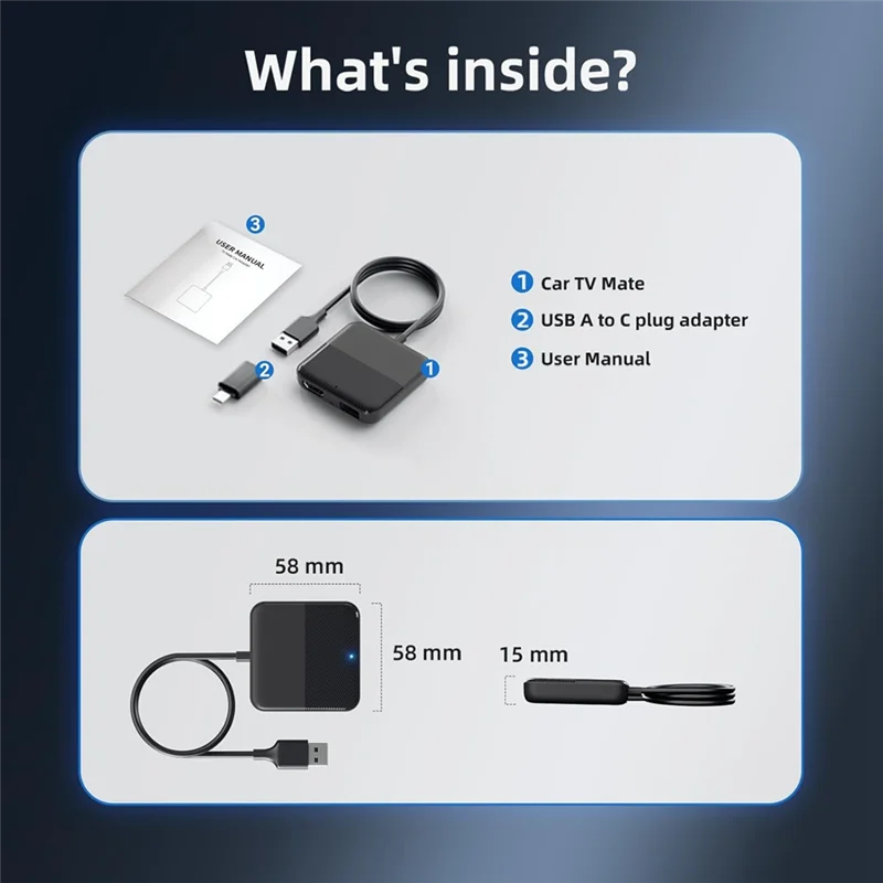 

M07K-Car TV Mate Converter For TV Sticks Set-Top Boxes Screen Throwers Game Consoles Multimedia Carplay Adapter For Cars
