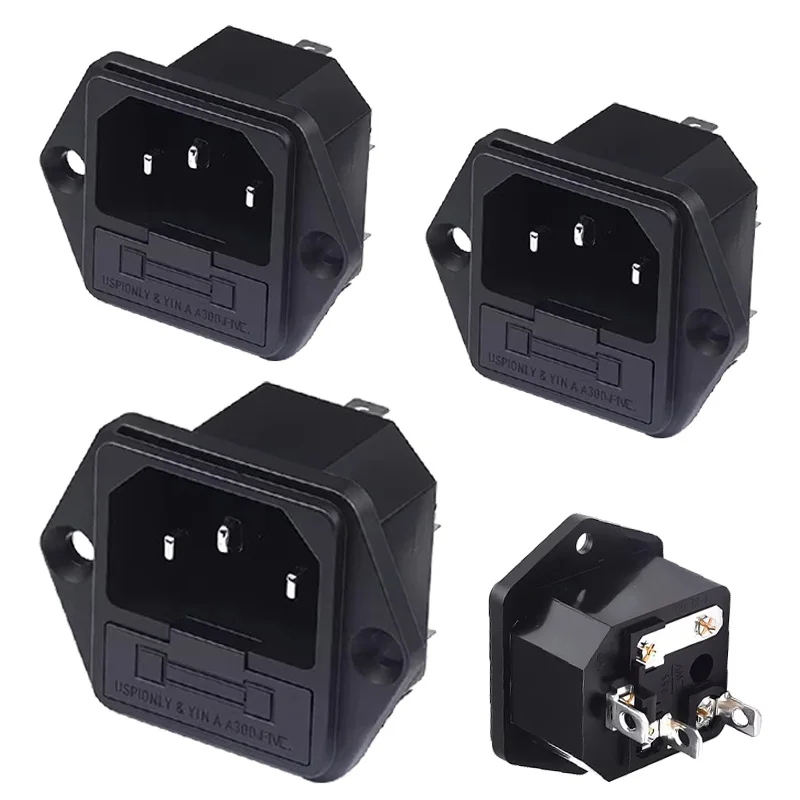 5/20Pcs AC-03 250V/10A Fuse AC Socket 3Pin Male Plug AC Power Socket AC03 Copper Pin Contactor Electrical Connector