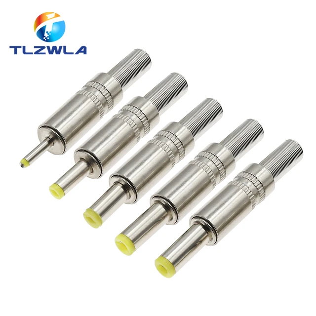 5 sztuk 5.5X2.5MM 5.5*2.1mm 4.8*1.7mm gniazdo zasilania prądem stałym wtyk męski metalowe złącze Adapter z żółtą główką 4.0*1.7 2.5*0.7mm