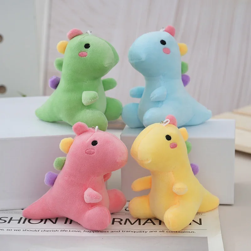 Stuffed Animals Plush Key Chain Cute Rainbow Dinosaur Doll Plush Pendant Girl Heart Super Cute Keychain Festival Gift for Friend