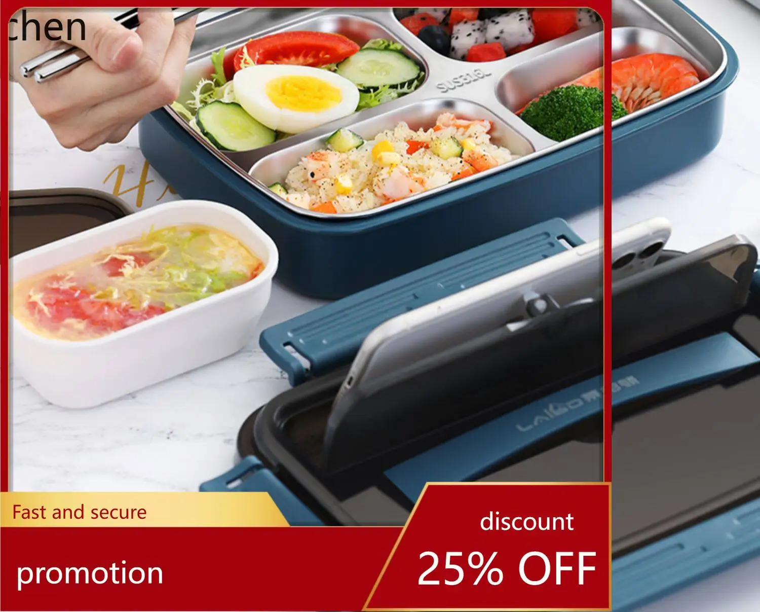 

Zml stainless steel insulated lunch box - divided bento box for office workers, perfect for cafeteria meals
