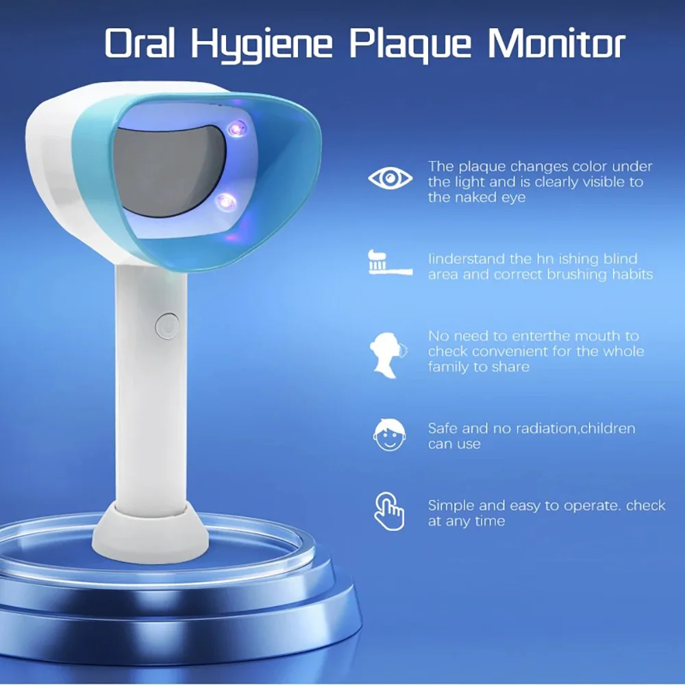 Dental Plaque Scanner, Teeth Bacterial Plaque Indicator, Dentistry Oral Care Portable Digital Plaque Monitor, Dentist Tools