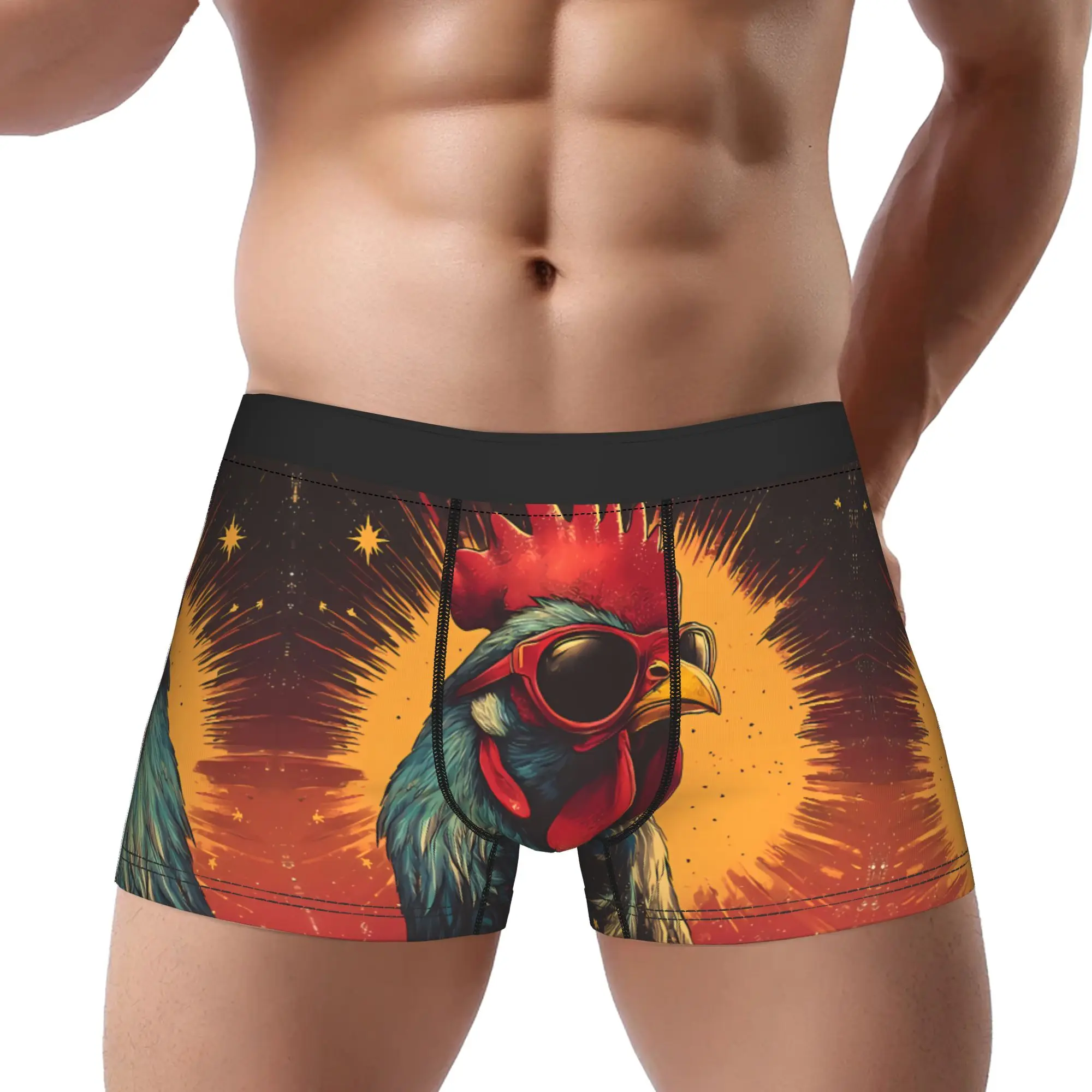 

Big Chicken Underwear Man Polyester Boxer Briefs Underpants Printed