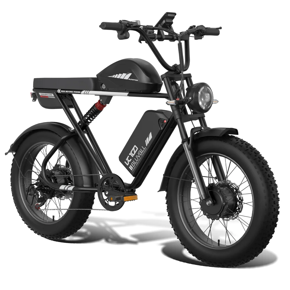 AliExpress BLUVALL K10 Electric Bike 2000W Dual Motor 52V43AH Dual Battery Electric Bicycle Adult Off-Road 20 Inch Fat Tire Motocross Ebike