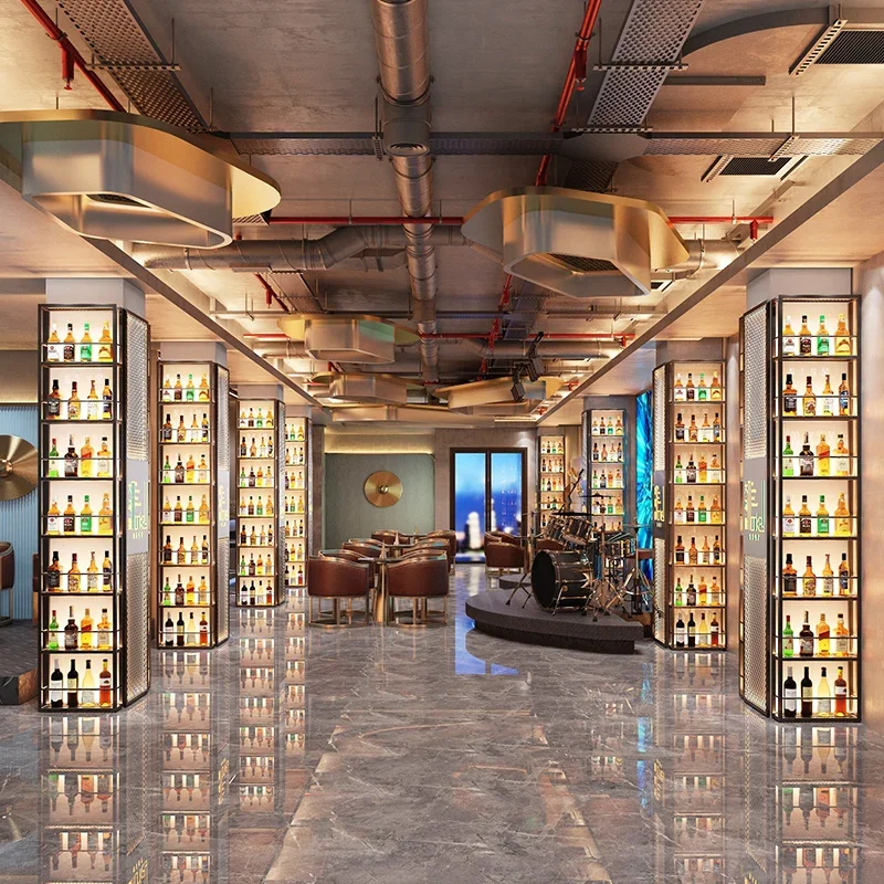 Wine Cabinet Glass Bar Luxury Living Room Exhibition Wall Display Modern Storage Garden Furniture Sets Corner Home Outdoor Rack