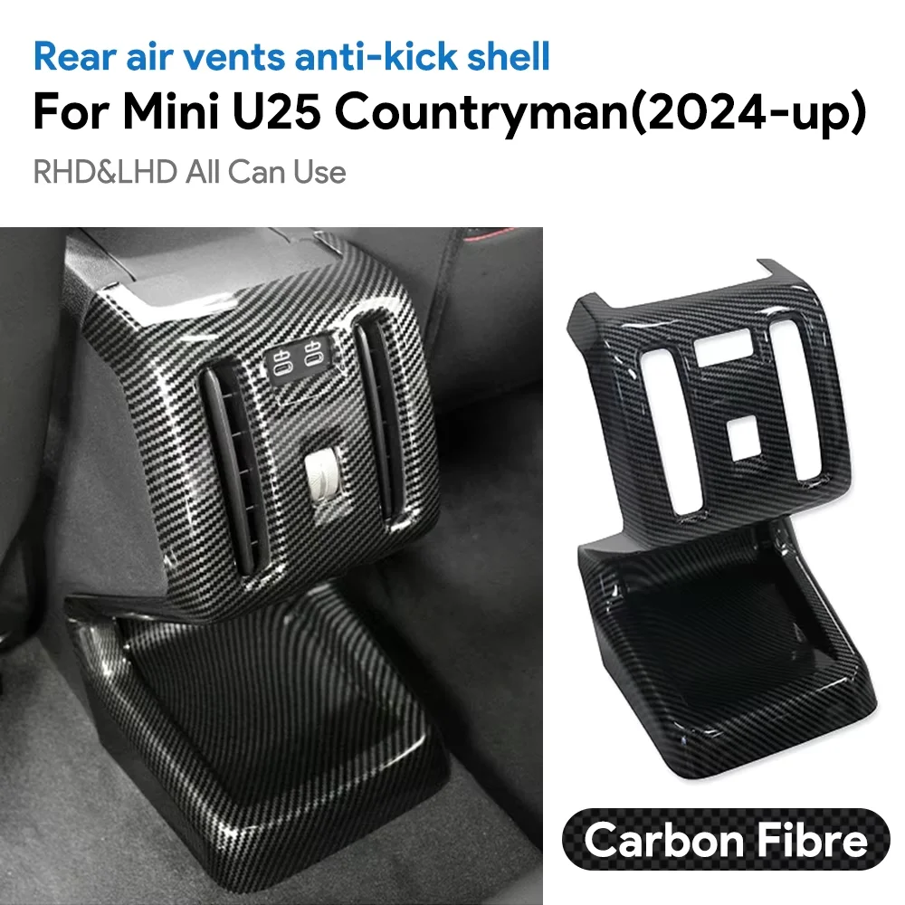 

ABS Carbon Fiber Rear Air Conditioning Vent Outlet Frame Cover for Mini Countryman U25 2024 2025 Car Trim Interior Accessories